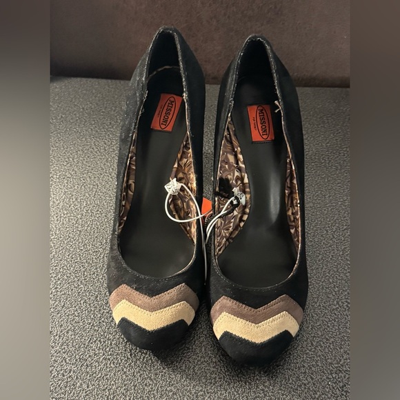 Target Missoni Black and Brown Chevron Heels FROM Target. Brand New - Picture 1 of 5